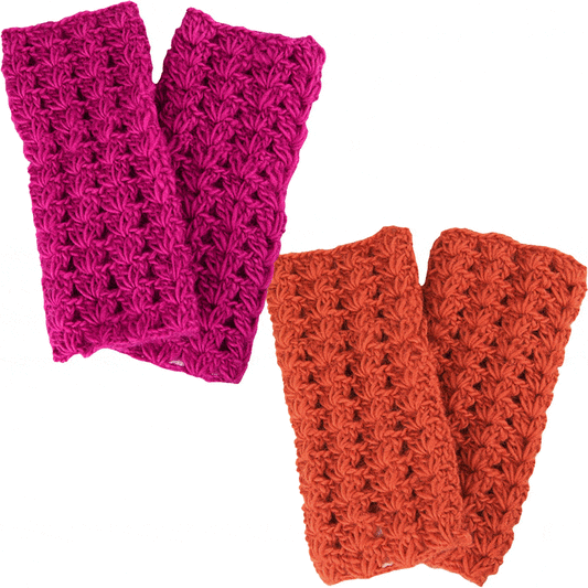 Crocheted Himalayan Fingerless Mittens