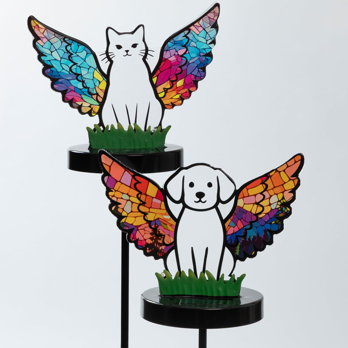 Pets & Angels Colorful Mosaic Solar Garden Stake Light