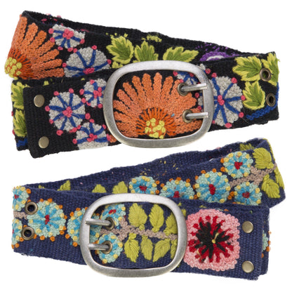 Cusco Flowers Embroidered Belt