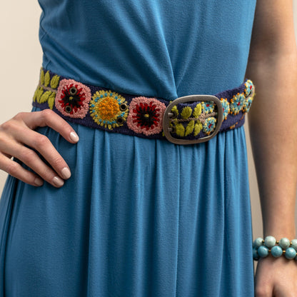 Cusco Flowers Embroidered Belt