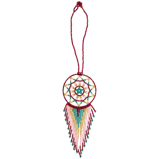 Hand-Beaded Dream Catcher Car Charm