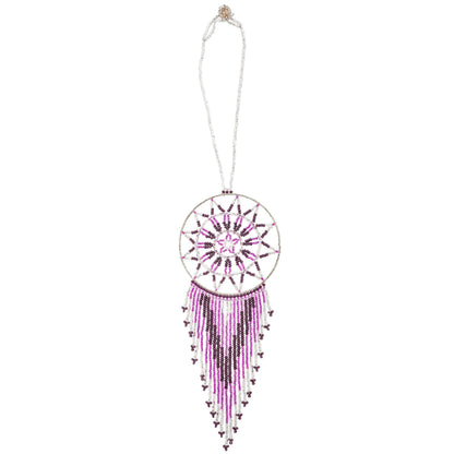 Hand-Beaded Dream Catcher Car Charm