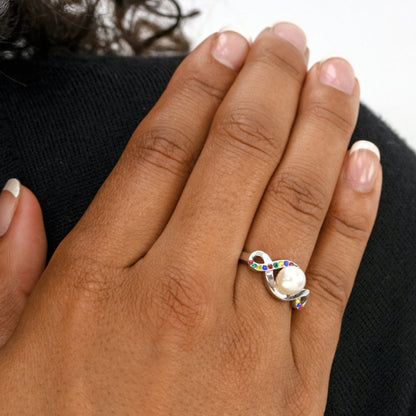 Infinite Hope&trade; Sterling & Pearl Autism Awareness Ring