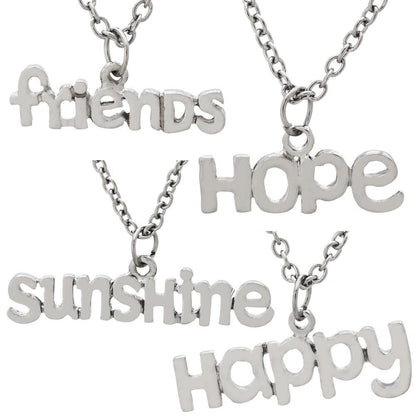 Inspirational Word Pewter Necklace