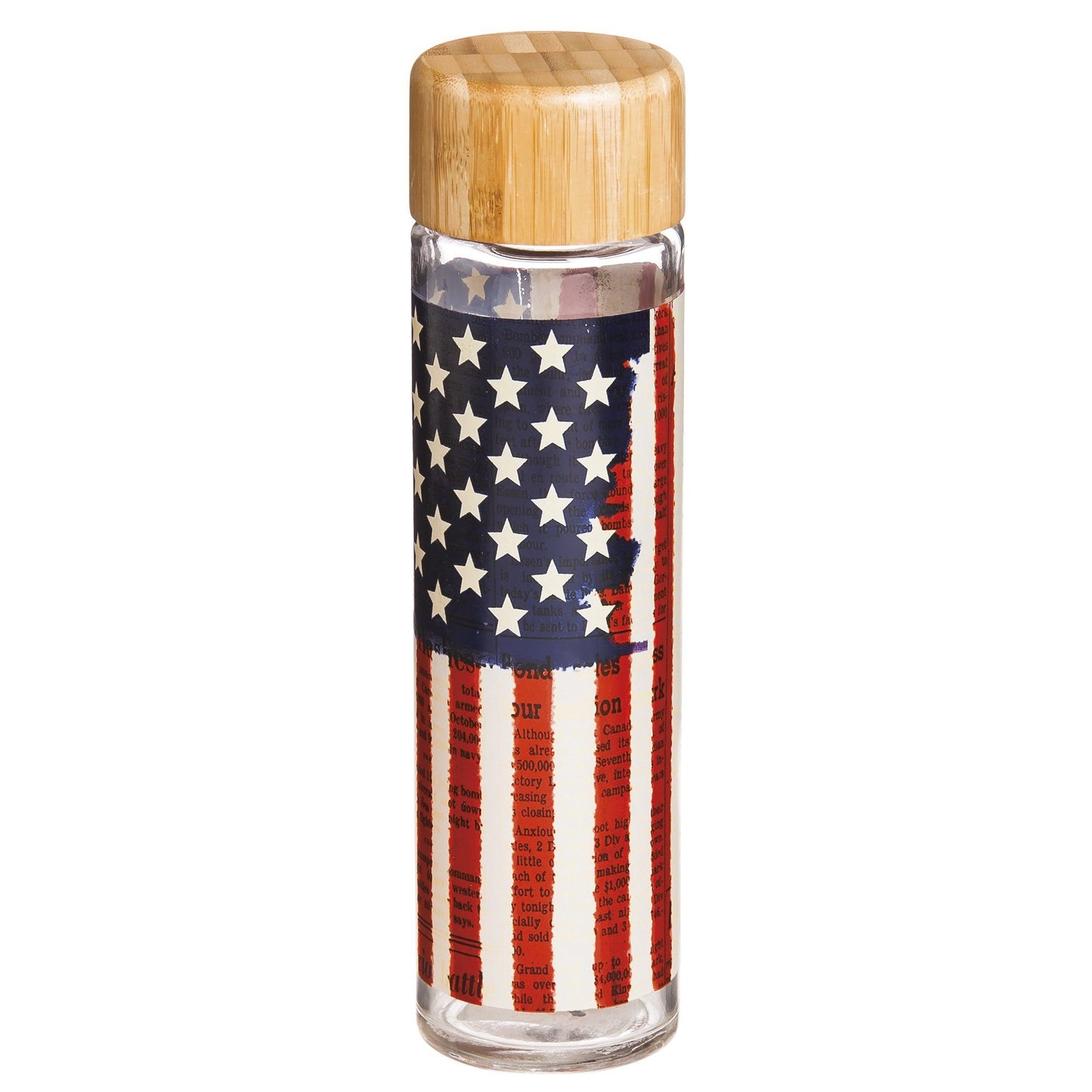 Land Of Liberty Glass Water Bottle