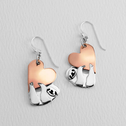 Sloth Love Sterling Silver Earrings