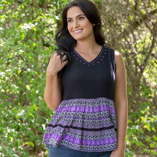 Paisley Garden Sleeveless Top