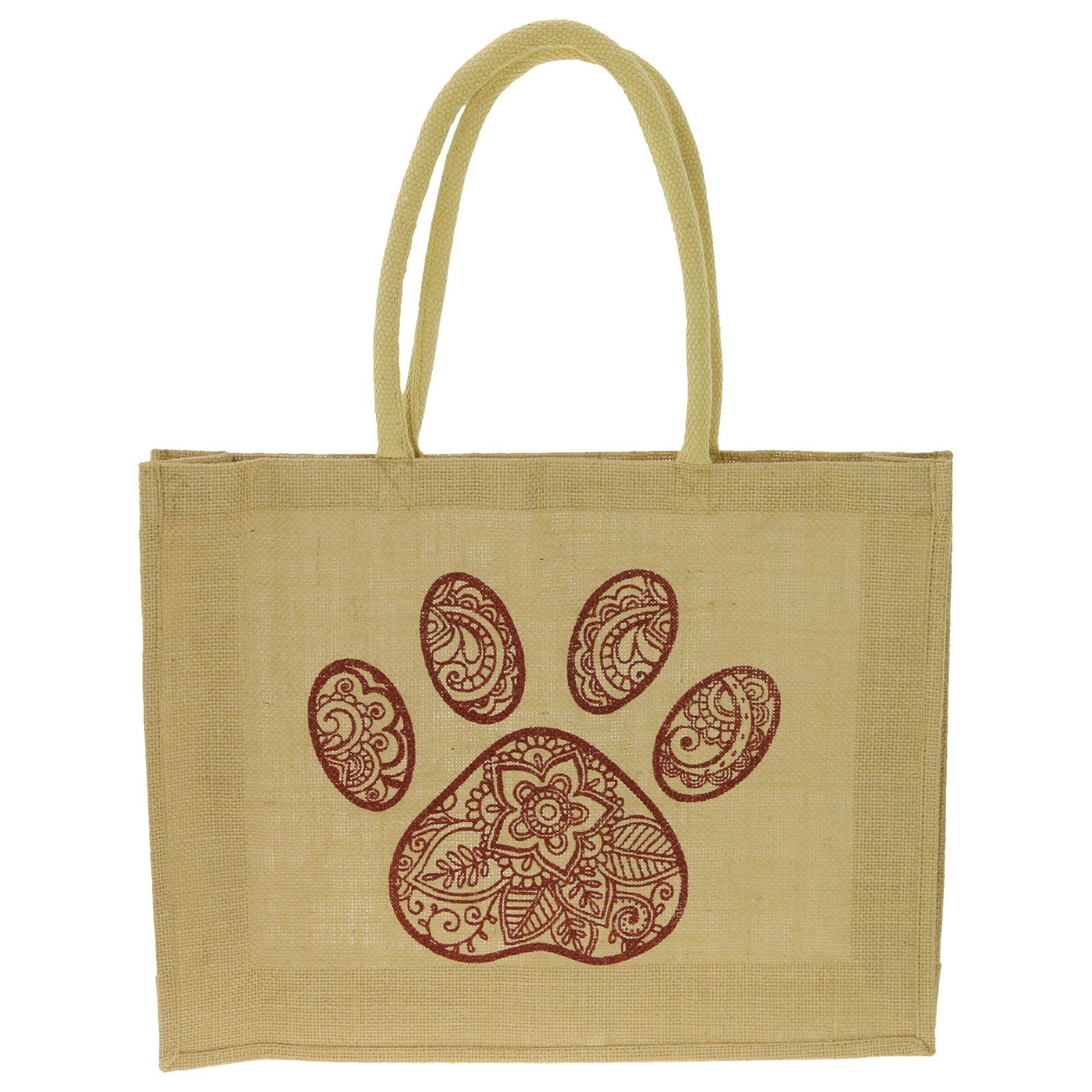 Paisley Paw Jute Bag