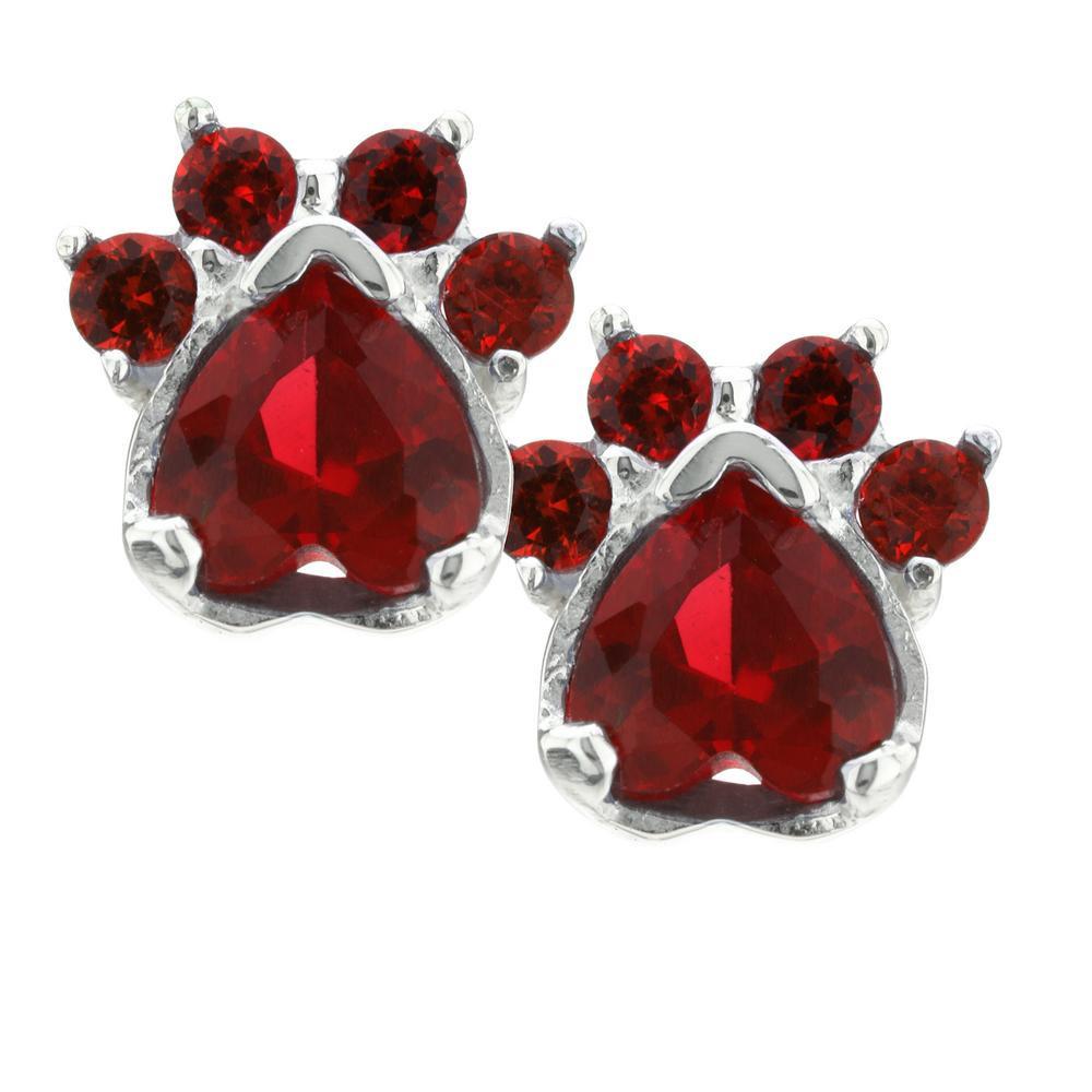 Paw Print Birthstone Earrings