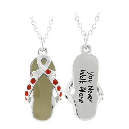 Promo - PROMO - Never Walk Alone Diabetes Awareness Flip Flop Necklace