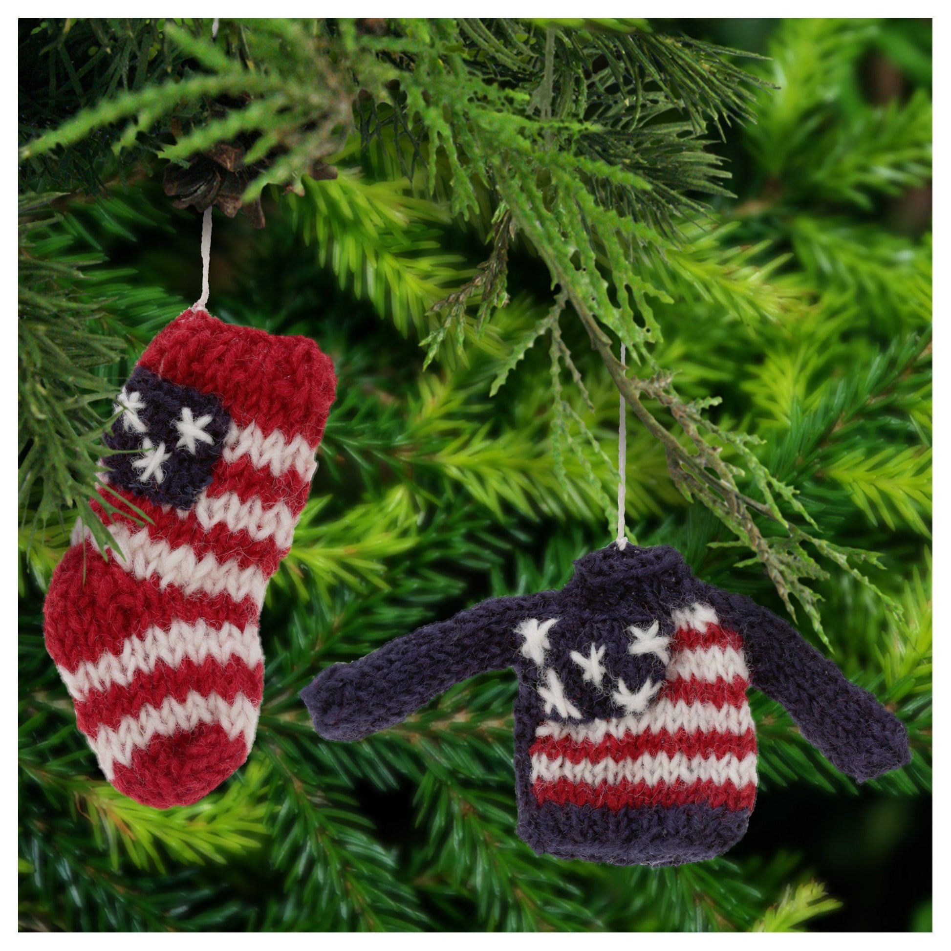 Promo - PROMO - Old Glory Sweater & Stocking Ornaments - Set Of 2