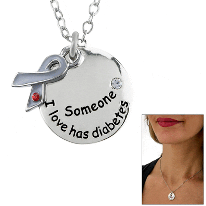 Someone I Love Has Diabetes Ribbon Necklace!