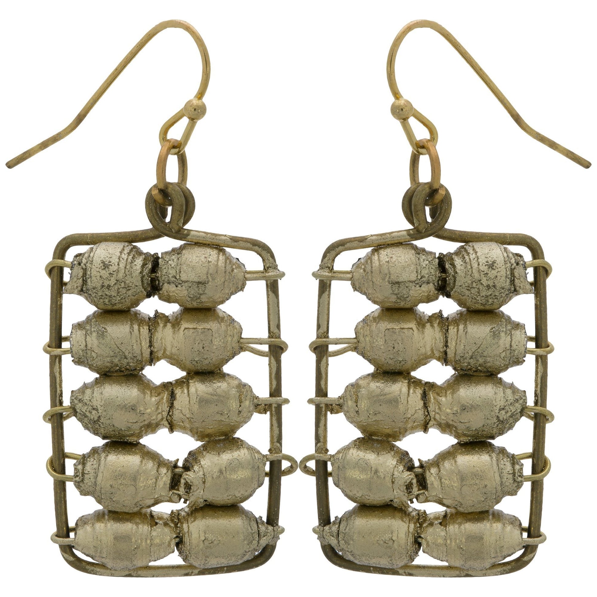 Quazi Golden Abacus Earrings