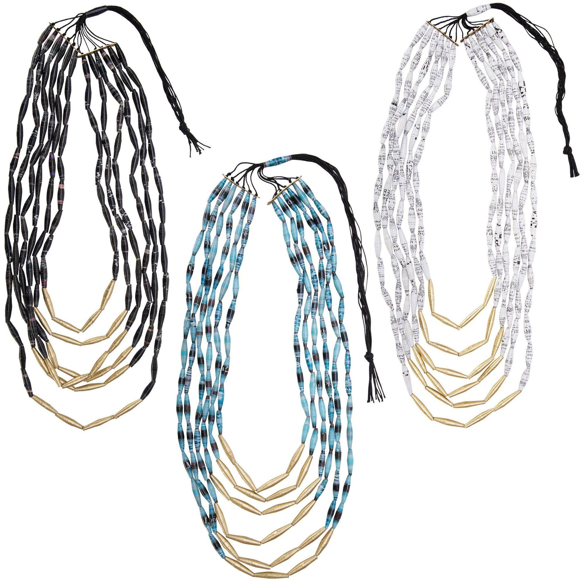 Quazi Long Layers Recycled Necklace