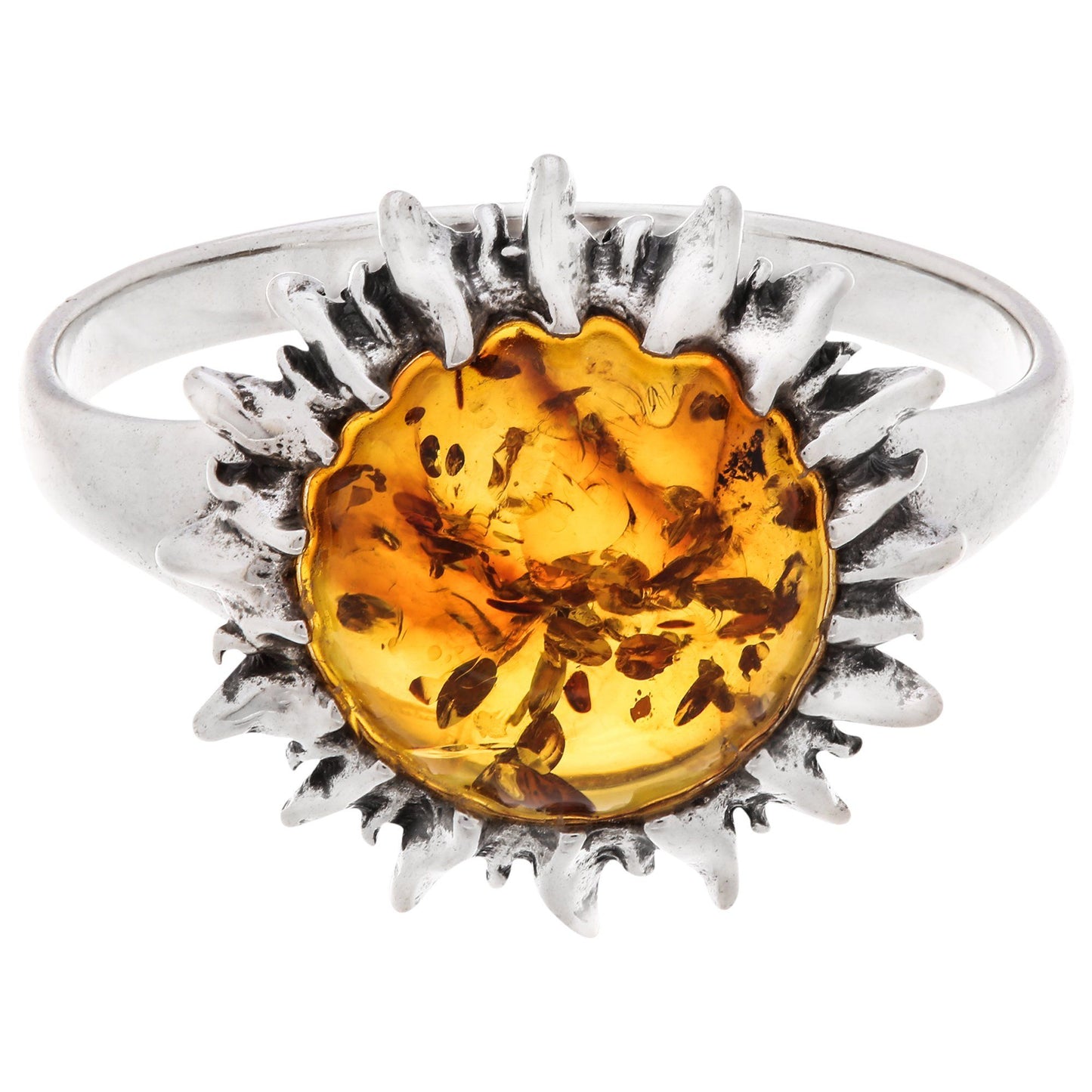 Sunshine of Amber Sterling Ring