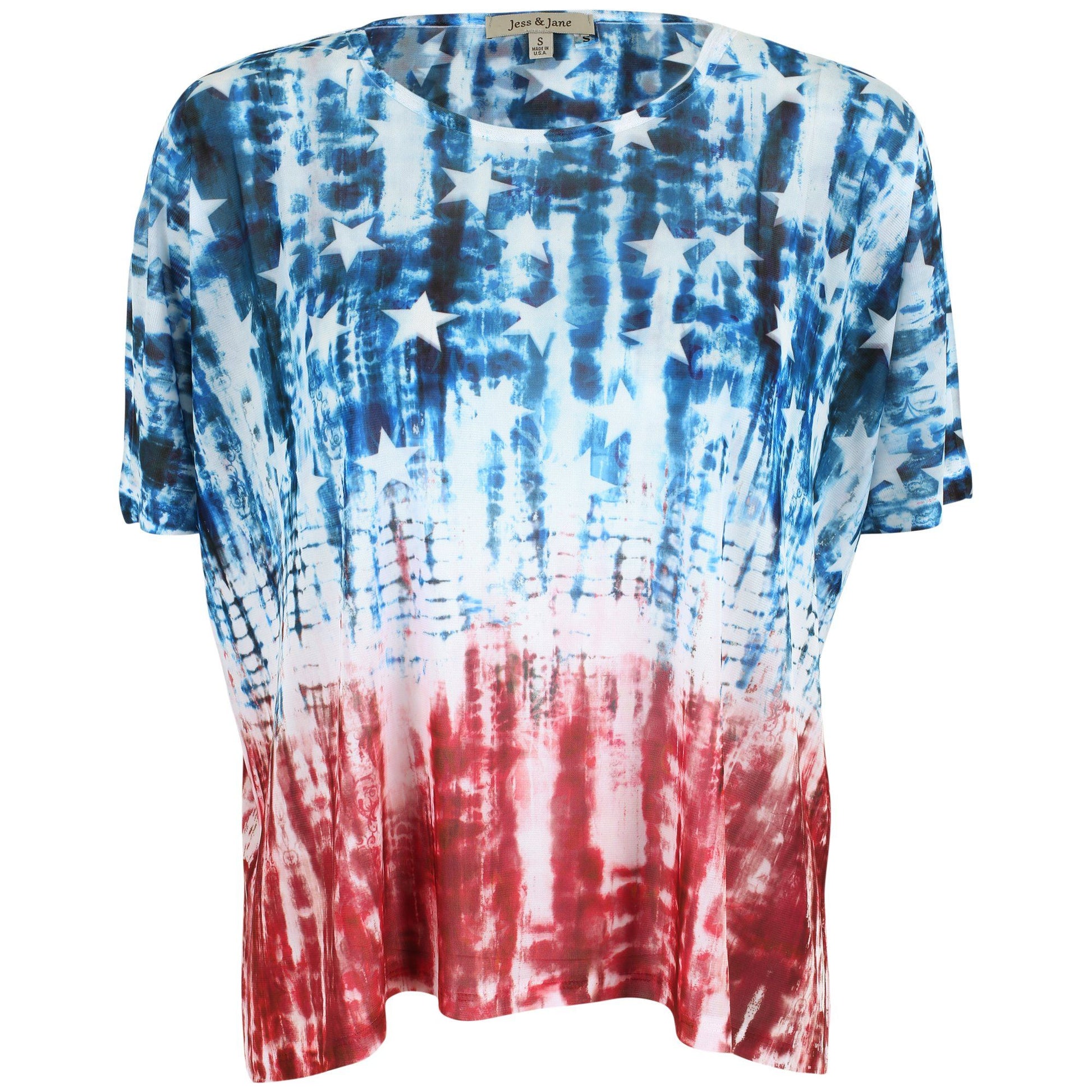 Tie Dye Patriotic Dolman Top