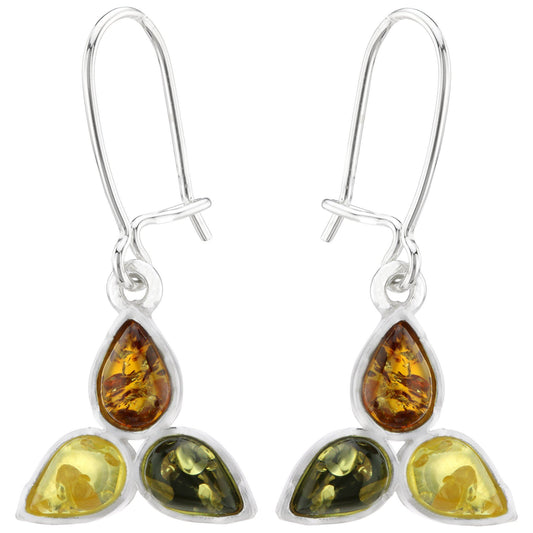 Trinity Amber & Sterling Earrings