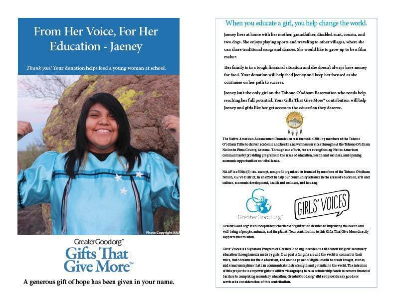 Donation - From Her Voice, For Her Education - Jaeney