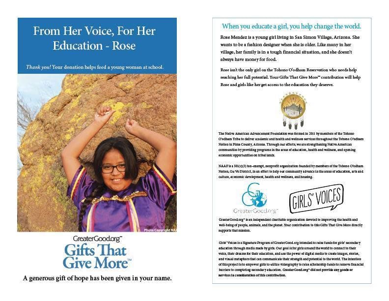 Donation - From Her Voice, For Her Education - Rose