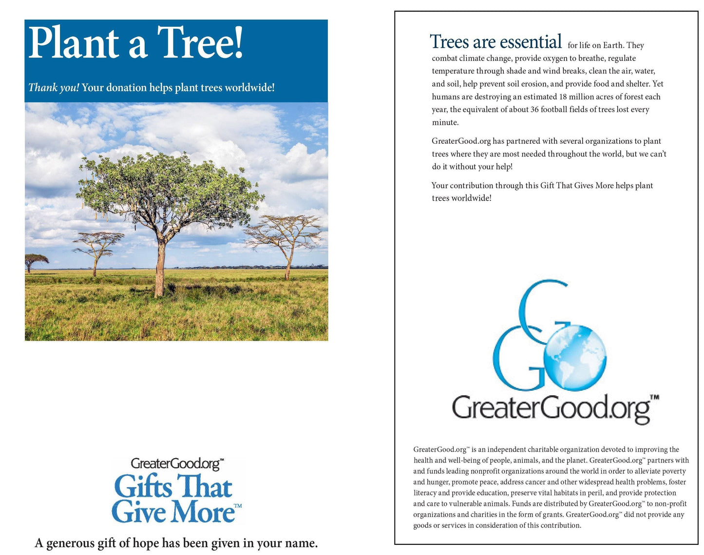 Donation - Plant A Tree