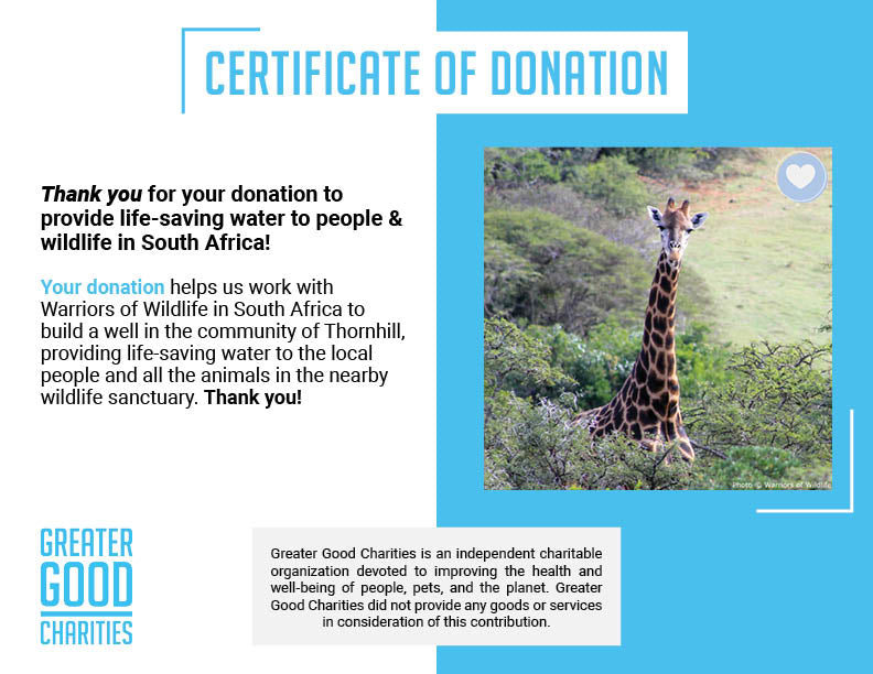 Provide Life-Saving Water to People & Wildlife in South Africa