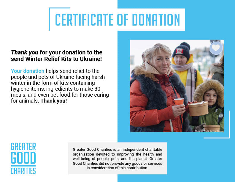 Winter Relief Kits for Families in Ukraine - $10 Value